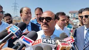 Jammu and Kashmir Deputy Chief Minister Surinder Choudhary addressing media