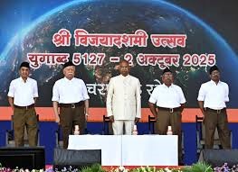 Former President Ramnath Kovind speaking at Vijayadashmi rally