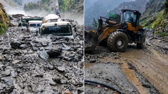 Heavy rainfall and cloudburst effects at Kwar Hydroelectric Project site