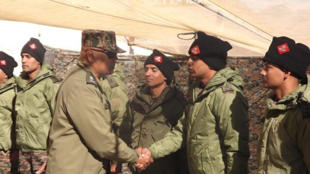 Lieutenant General Pratik Sharma overseeing troops in Ladakh